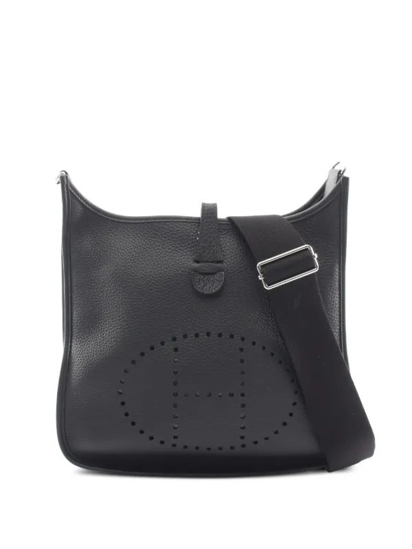 Hermès Pre-owned 2024 PM Evelyn 3 Troyes Shoulder Bag in Black