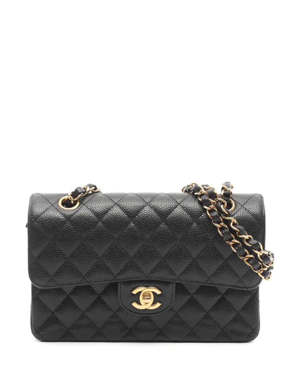 CHANEL Pre-Owned 2010s Double Flap Caviar-leather shoulder bag - Black