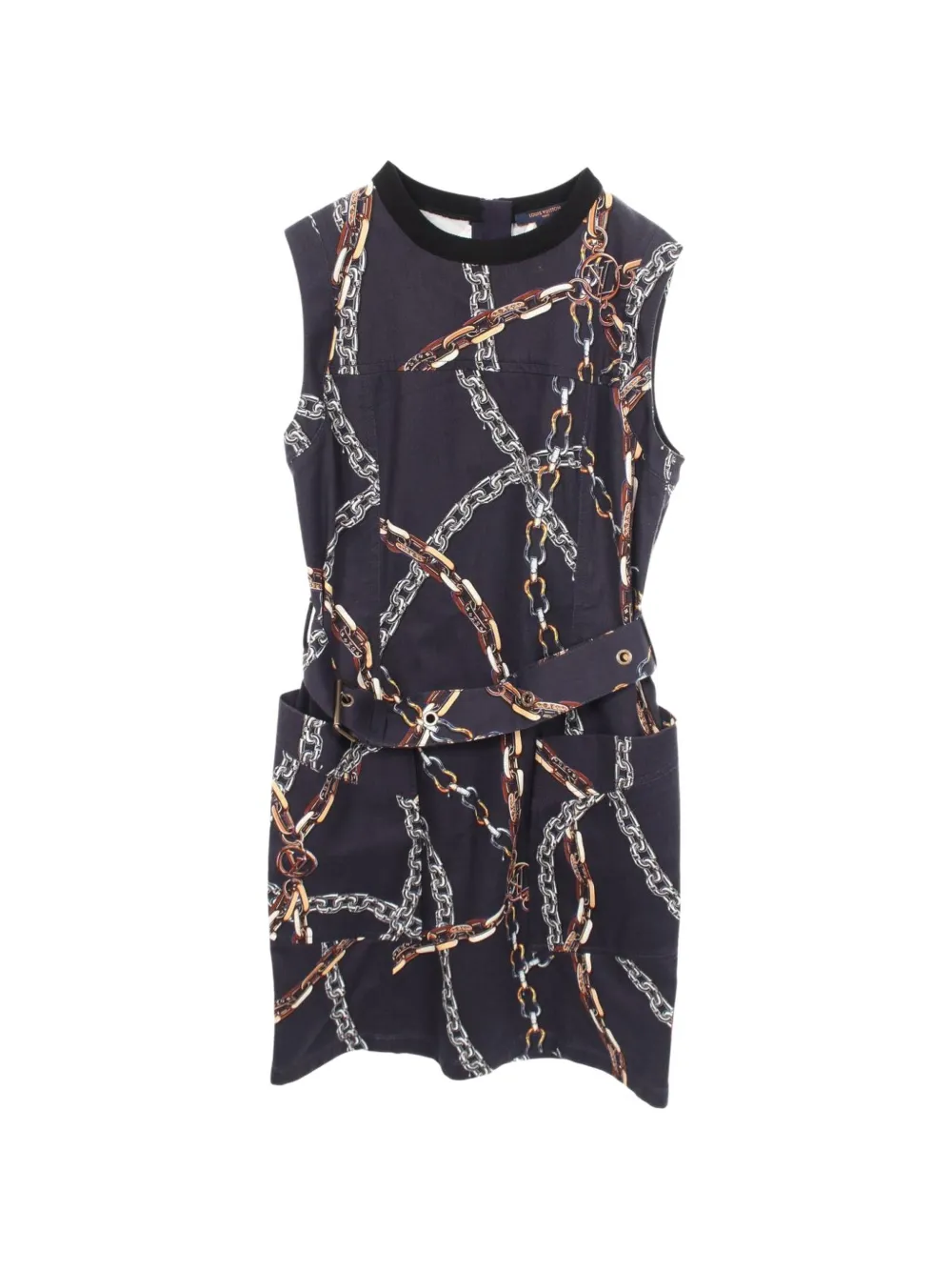 Louis Vuitton Pre-Owned 2010s belted chain-print mini dress - Blau