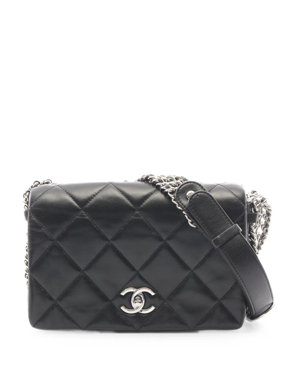 CHANEL Pre-Owned 2021 Matelassé chain shoulder bag - Nero