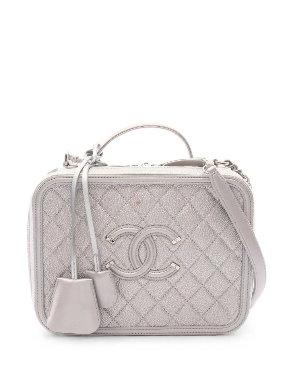 CHANEL Pre-Owned 2016-2017 CC Filigree Vanity two-way handbag - Argento