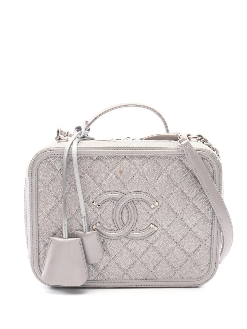 CHANEL Pre-Owned 2016-2017 CC Filigree Vanity two-way handbag - Argento