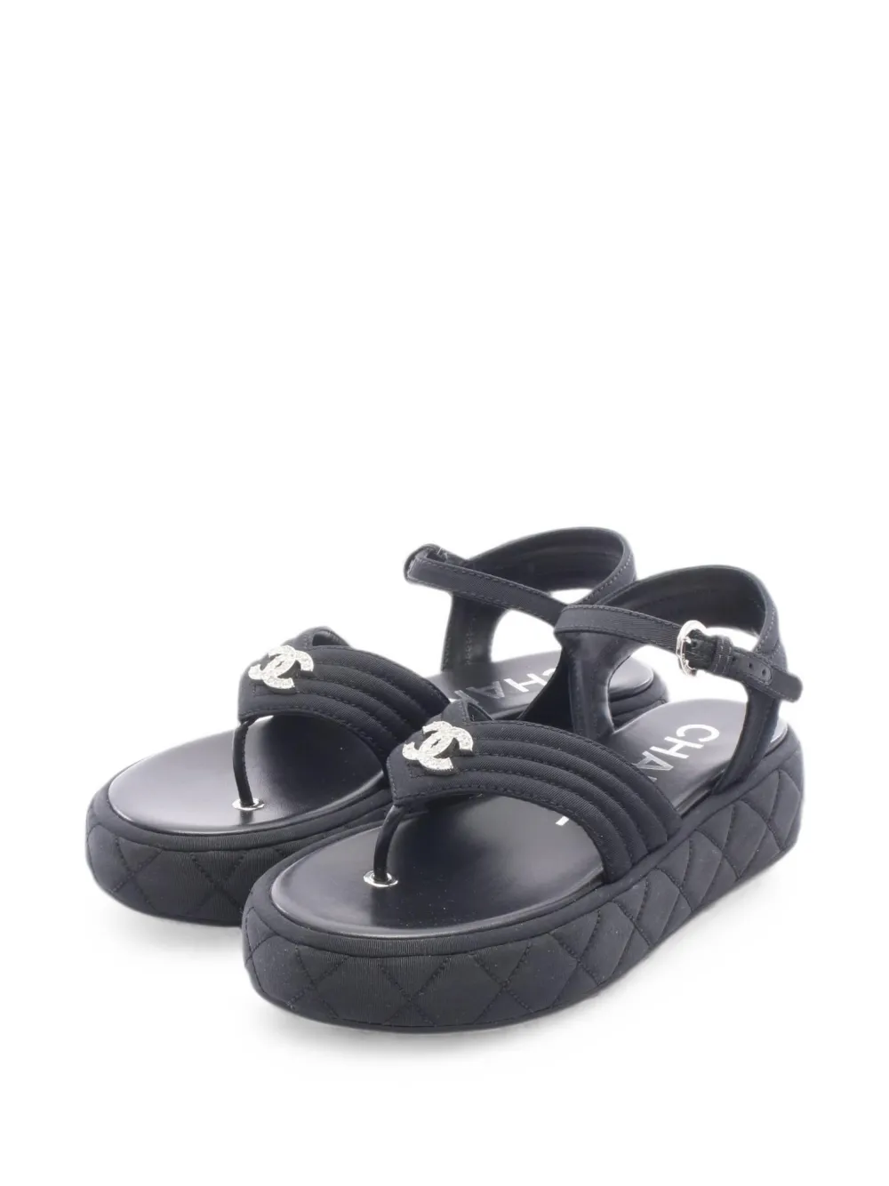 CHANEL Pre-Owned 1986-1988 quilted sandals - Black