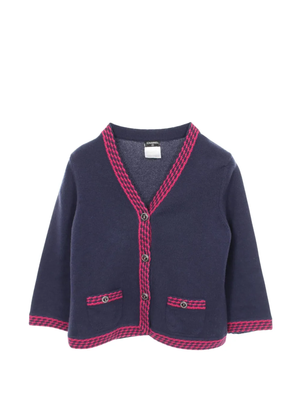 CHANEL Pre-Owned 1986-1988 Coco Mark button cardigan - Blu