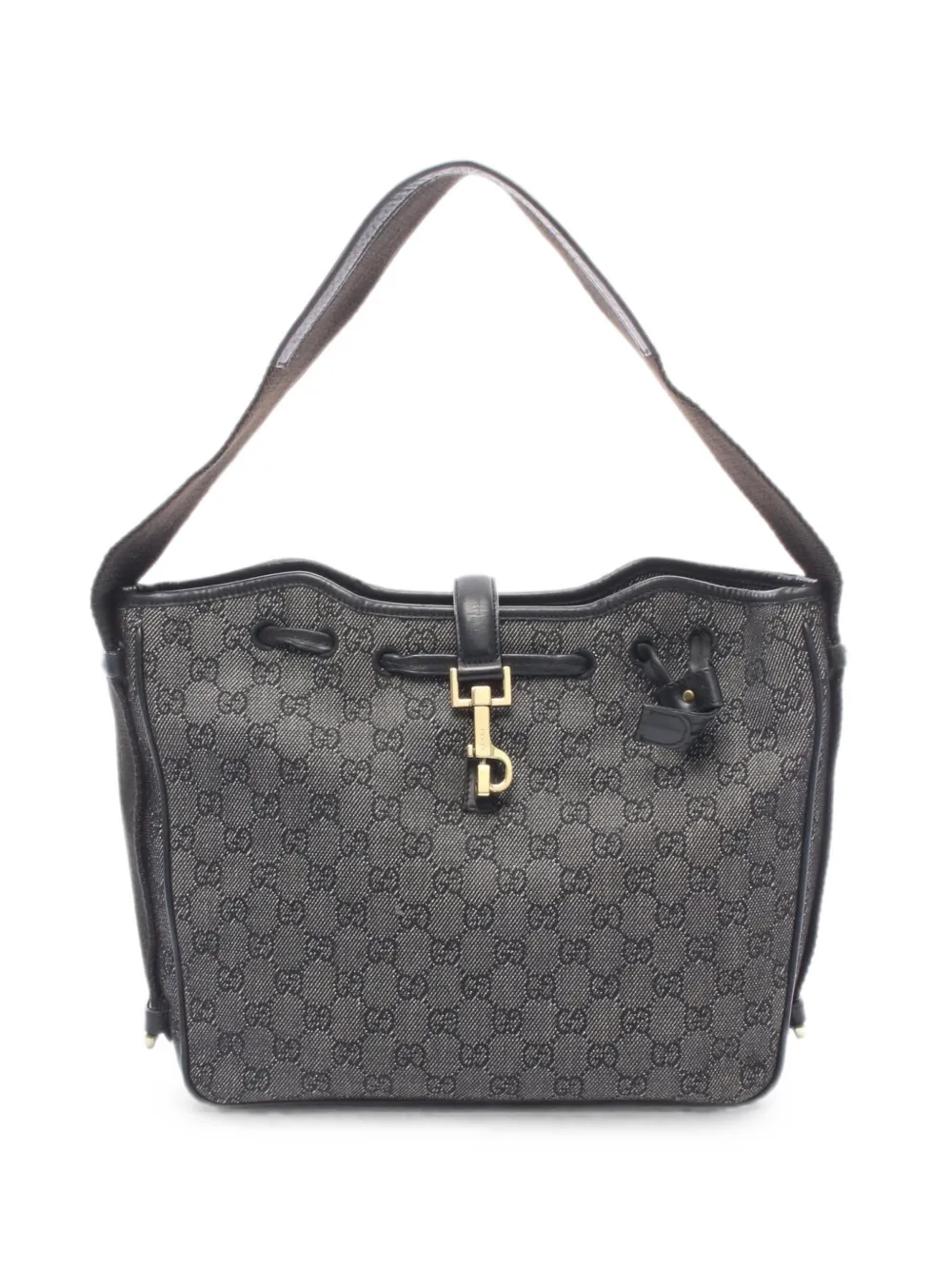 Gucci Pre-Owned 2000s GG-Supreme denim shoulder bag - Nero