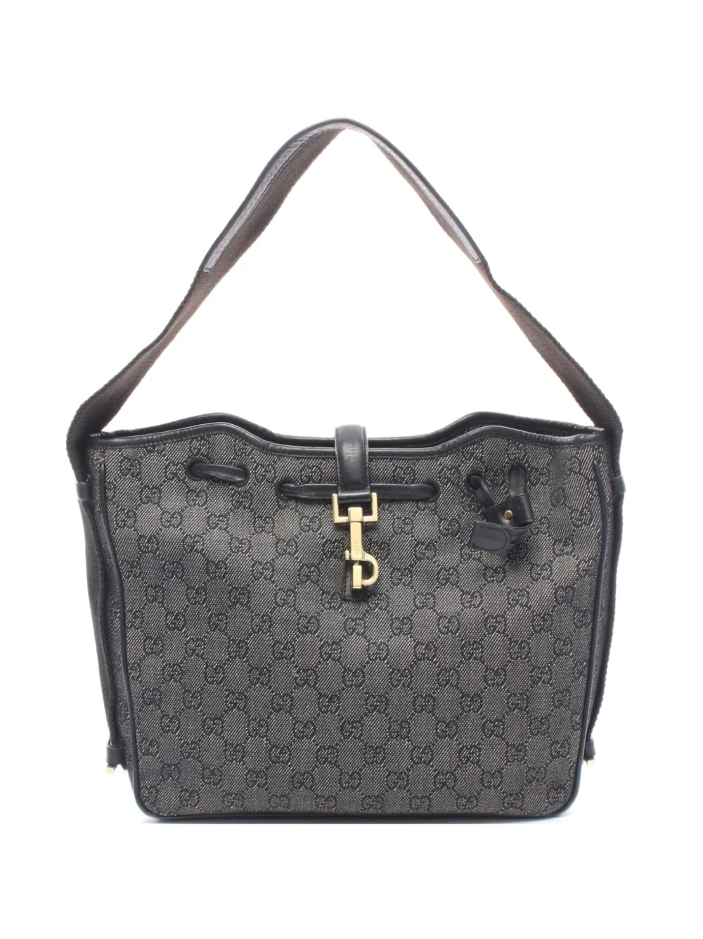 Gucci Pre-Owned 2000s GG-Supreme denim shoulder bag - Nero