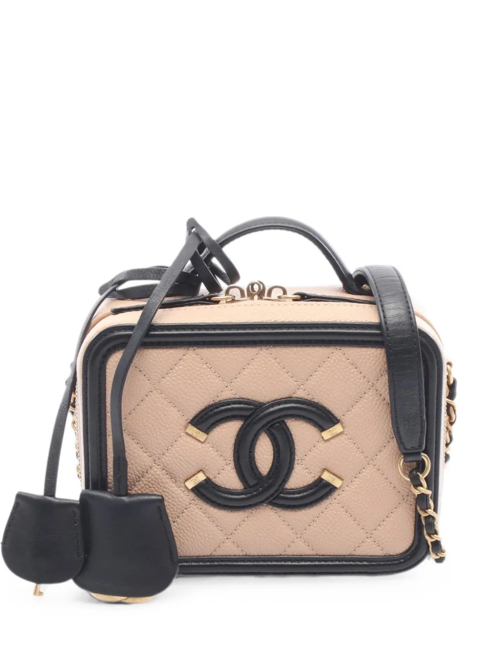 CHANEL Pre-Owned 2019 small CC Filigree vanity bag - Toni neutri