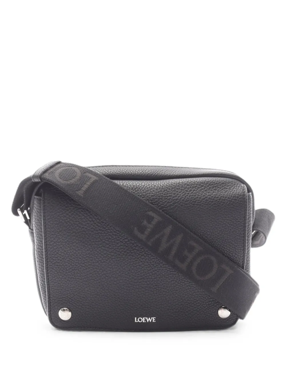 Loewe Pre-Owned 2020s medium Pebble leather messenger bag - Nero