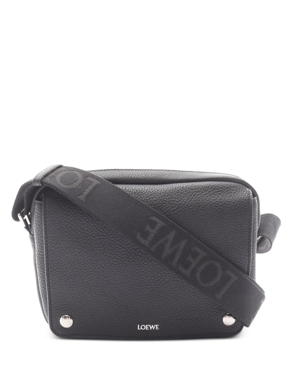 Loewe Pre-Owned 2020s medium Pebble leather messenger bag - Black