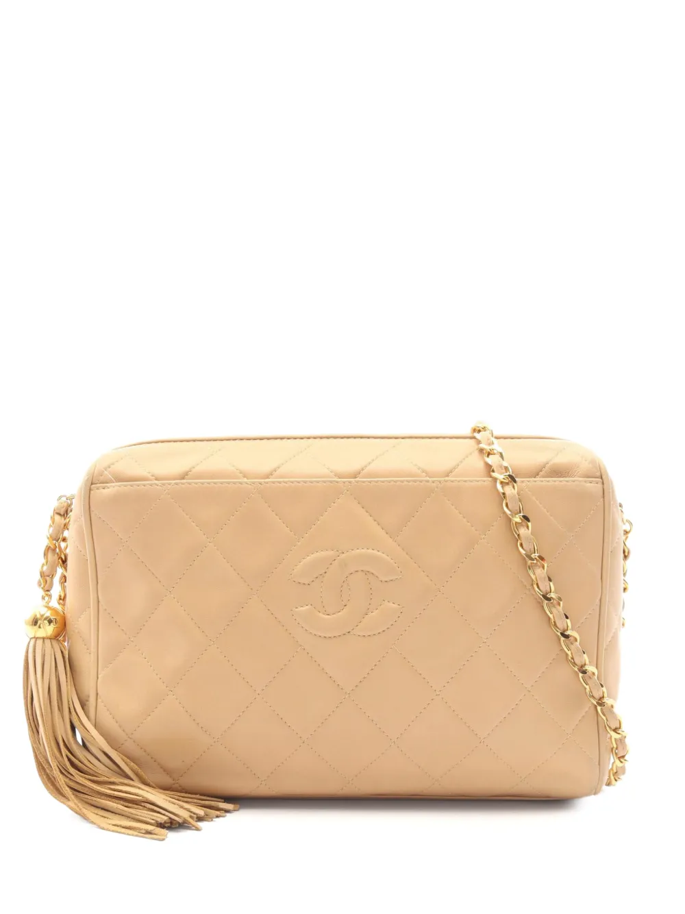 CHANEL Pre-Owned 1994-1996 Matelasse tassel shoulder bag - Neutrals