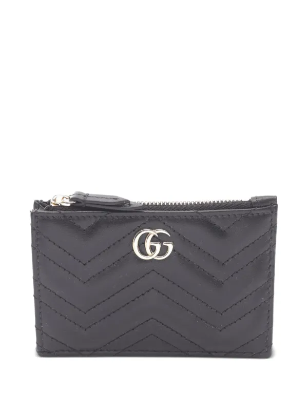 Gucci Pre-owned 2020s Logo-plaque Card Case in Black