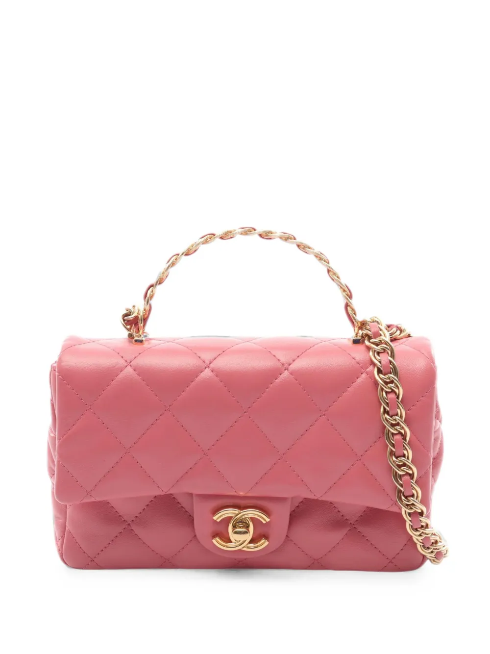 CHANEL Pre-Owned 2010s matelassé chain mini shoulder bag - Rosa
