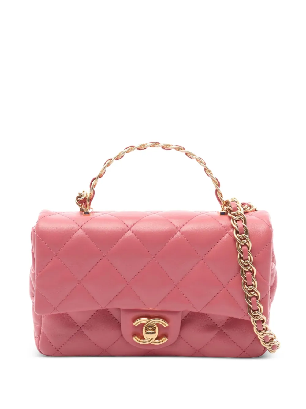 CHANEL Pre-Owned 2010s matelassé chain mini shoulder bag - Pink