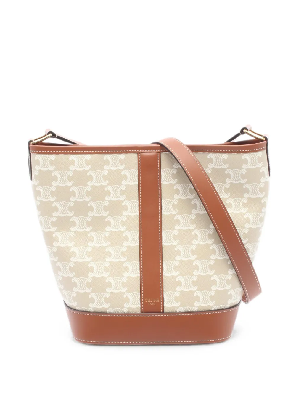 Celine Pre-Owned 2010s small Triomphe bucket bag - Toni neutri