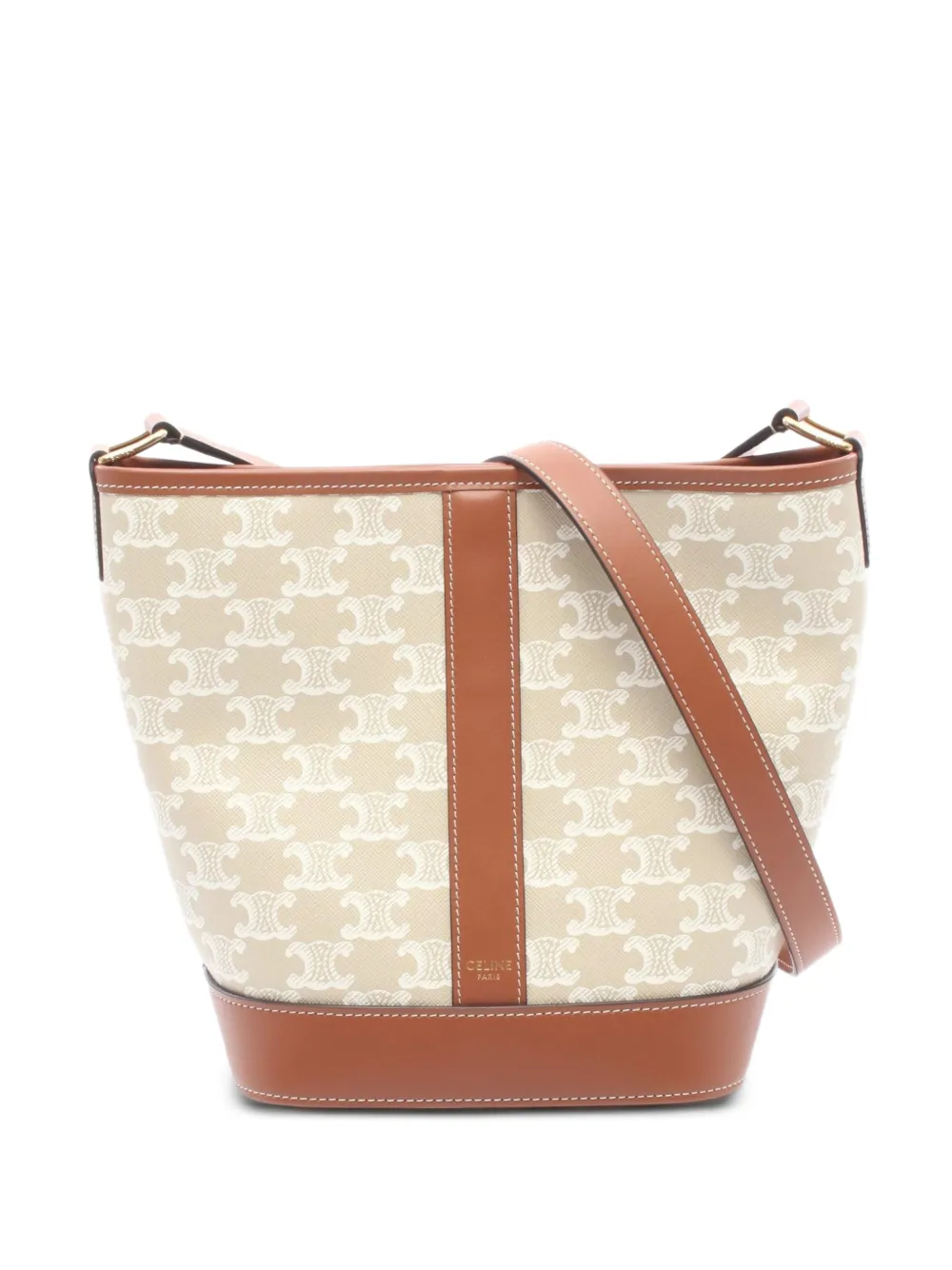 Celine Pre-Owned 2010s small Triomphe bucket bag - Neutrals