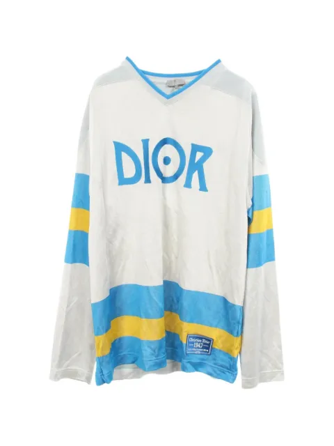 Christian Dior Pre-Owned 2010s logo-detail stripe-print long-sleeve T-shirt