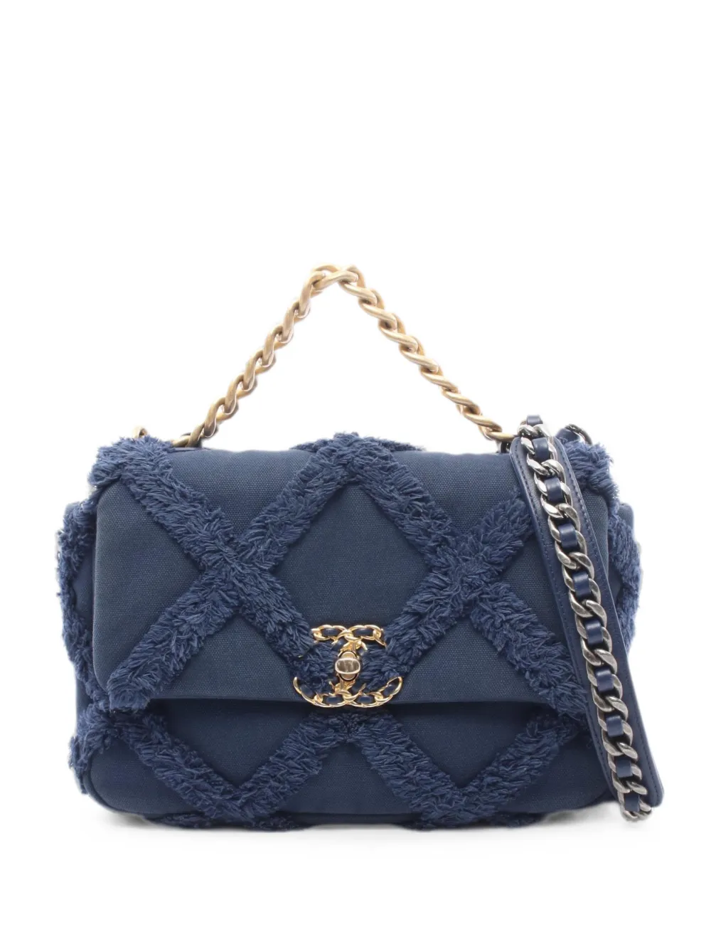 CHANEL Pre-Owned 2020-2021 19 Dizeneuf matelassé shoulder bag - Blu