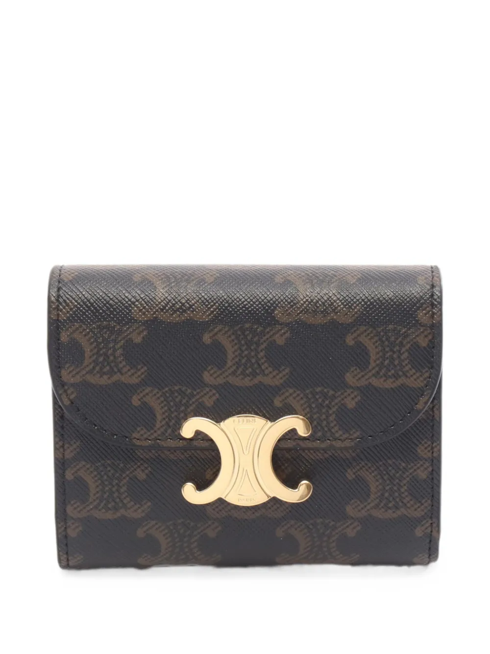 Celine Pre-Owned 2020s Triomphe trifold wallet - Nero