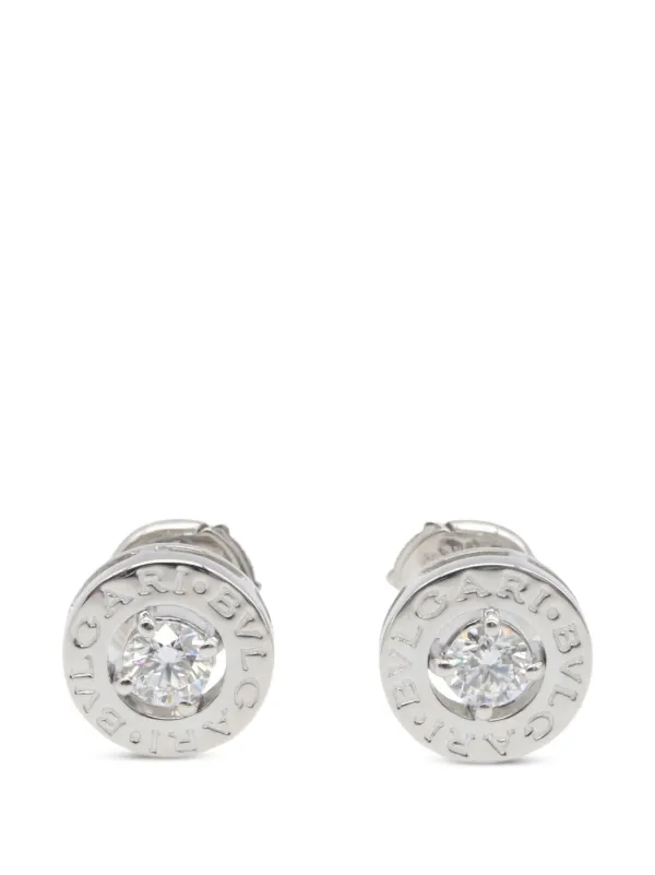 Bvlgari Pre-owned 2010s Bulgari Bulgari Diamond Earrings in Silver