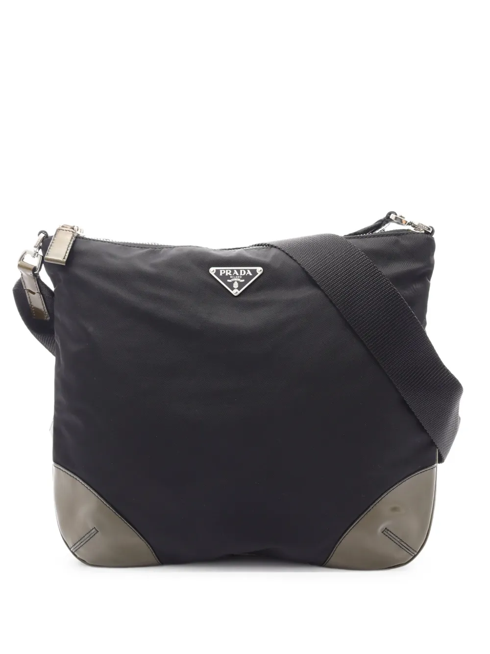 Prada Pre-Owned 2000s Tessuto patent-leather shoulder bag - Schwarz