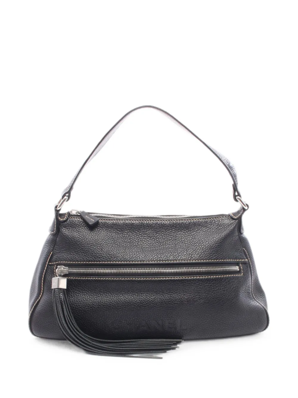 CHANEL Pre-Owned 2003-2004 logo fringe shoulder bag - Nero