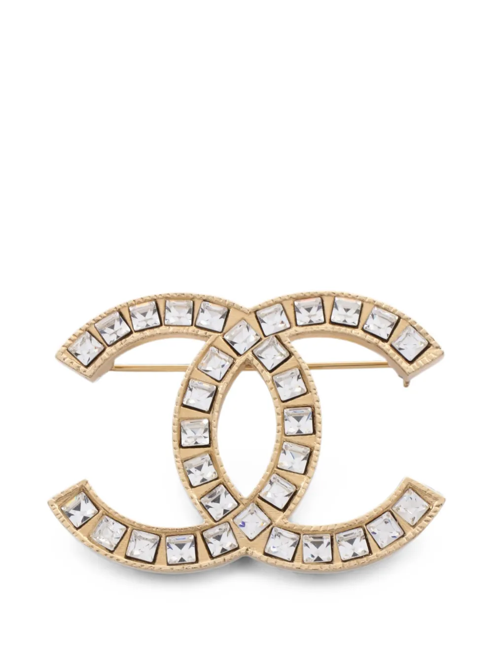 CHANEL Pre-Owned 2009 CC logo-motif rhinestone brooch - Oro