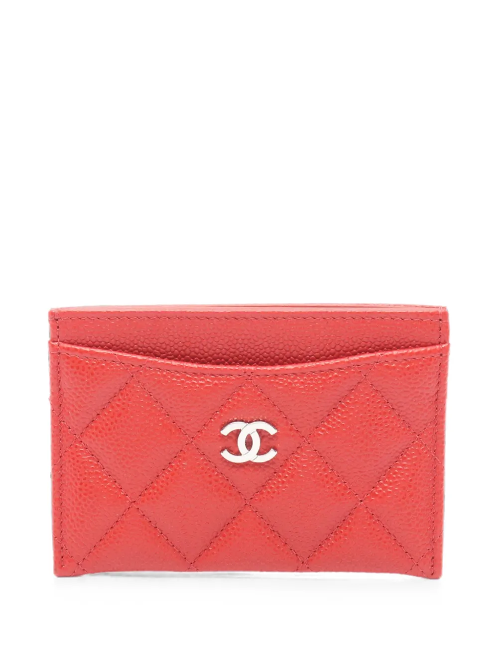CHANEL Pre-Owned 2020-2021 CC-logo card case - Rosso