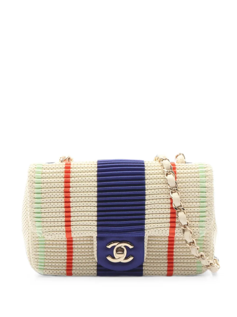 CHANEL Pre-Owned 2019 mini pleated perforated crossbody bag - Toni neutri