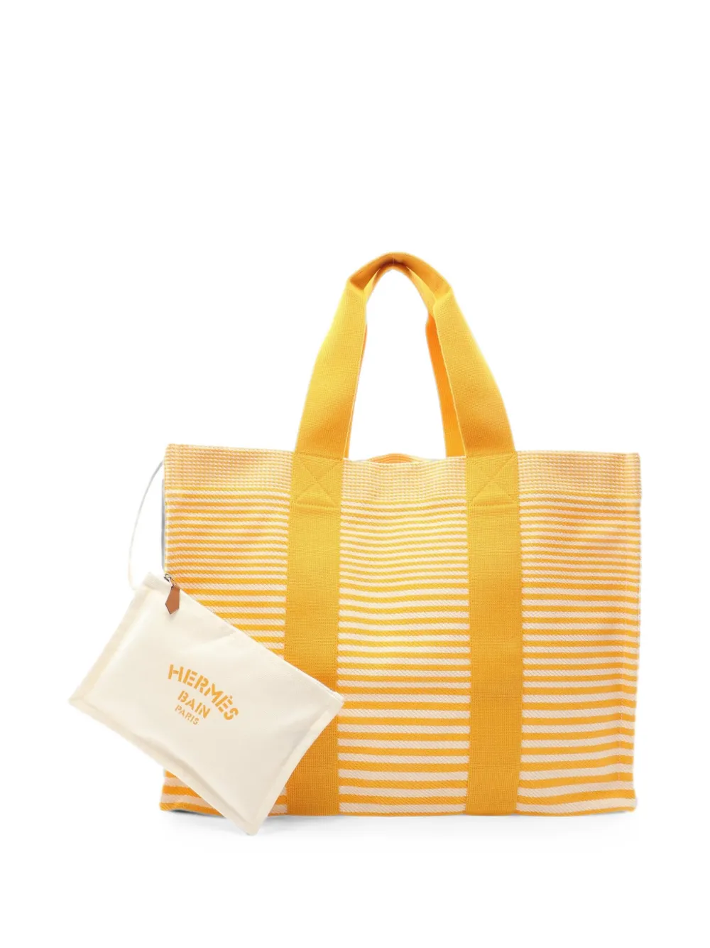 Hermès Pre-Owned 2010s Bayadère pouch tote bag - Giallo