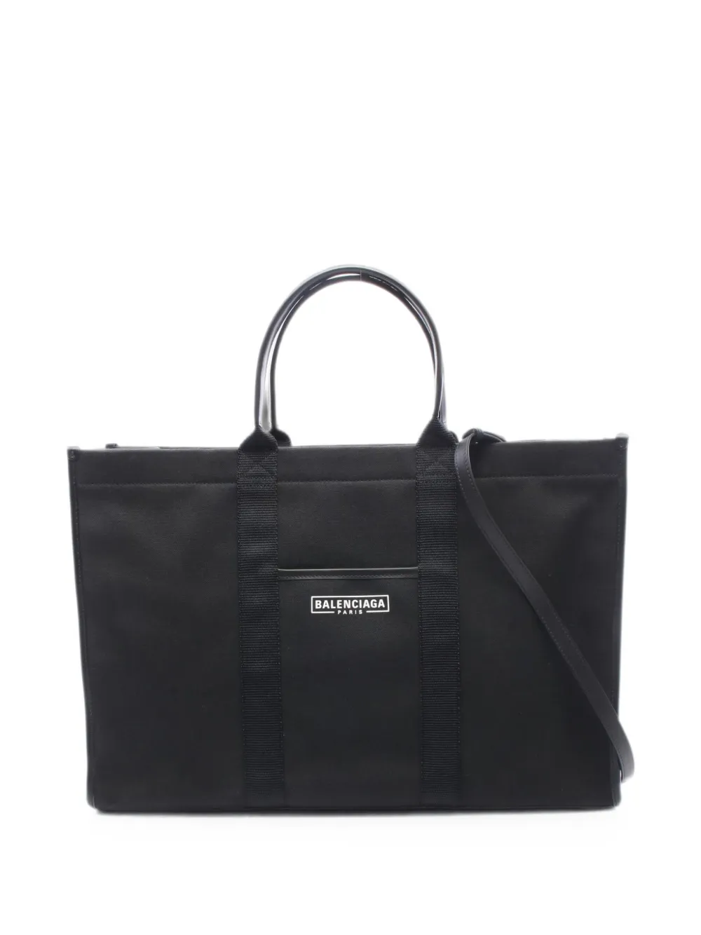 Balenciaga Pre-Owned 2010s large Hardware leather-trim tote bag - Nero