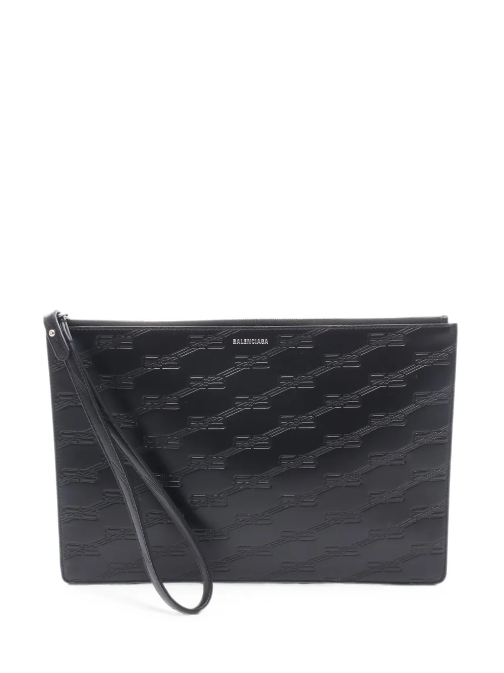 Balenciaga Pre-Owned 2010s BB logo-monogram clutch bag - Nero