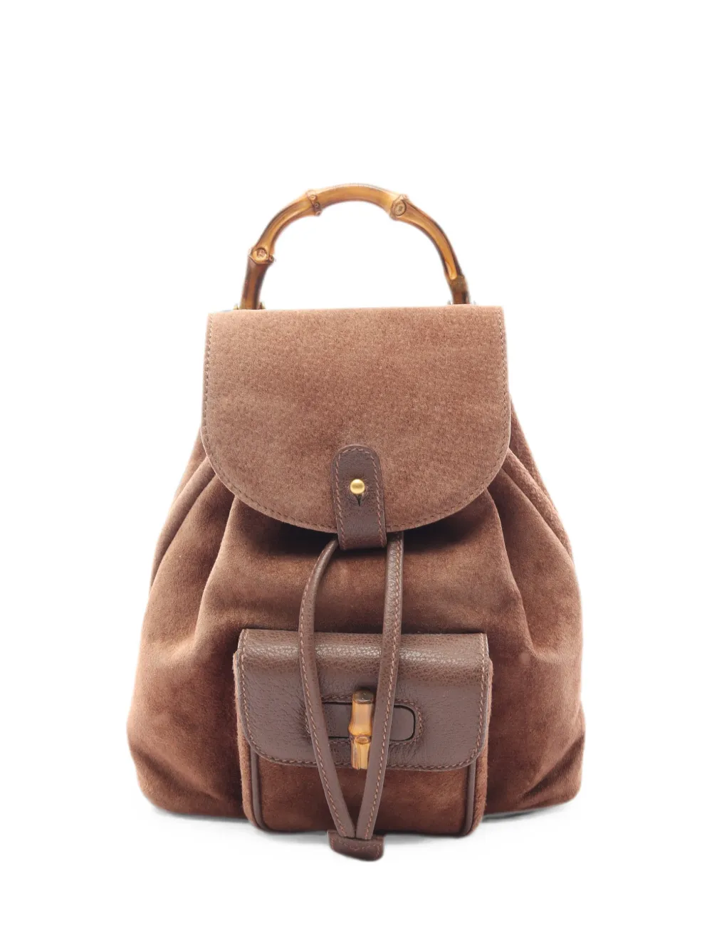 Gucci Pre-Owned 2000s Bamboo leather backpack - Marrone