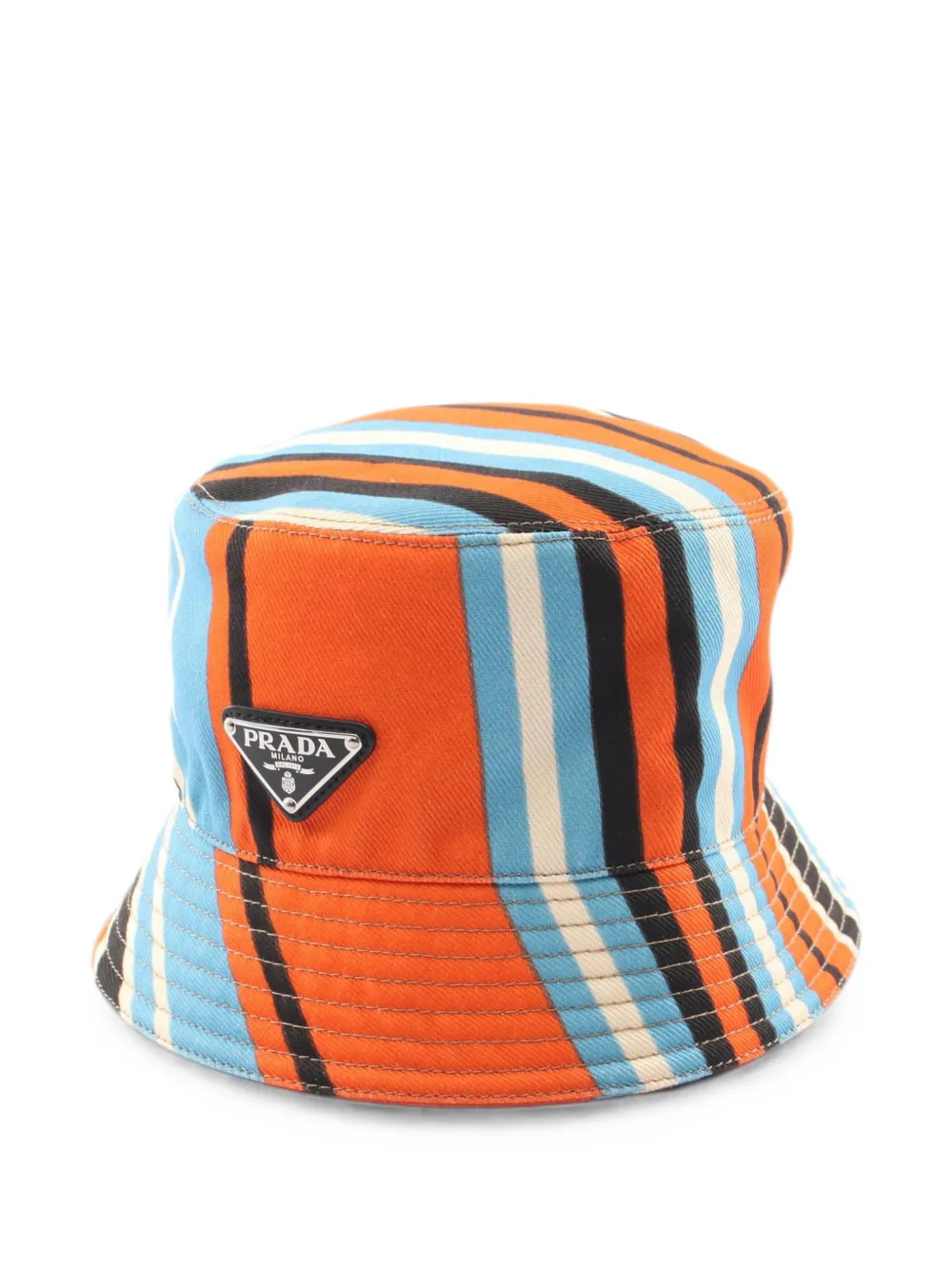 Prada Pre-Owned 2010s Enamel Triangle logo bucket hat - Arancione