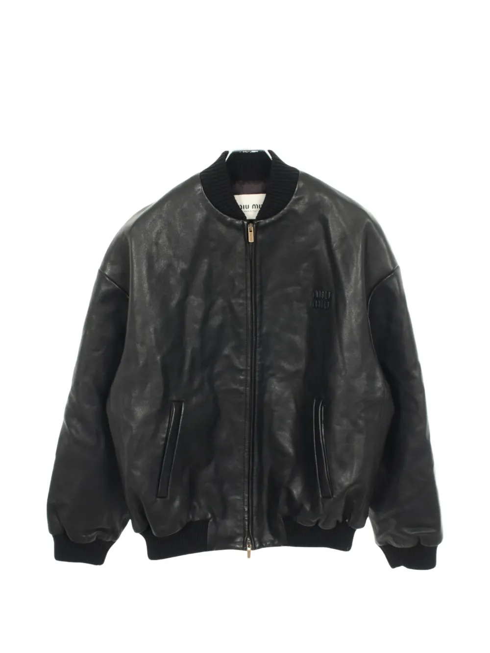 Miu Miu Pre-Owned Bomber con applicazione logo anni 2010 - Nero