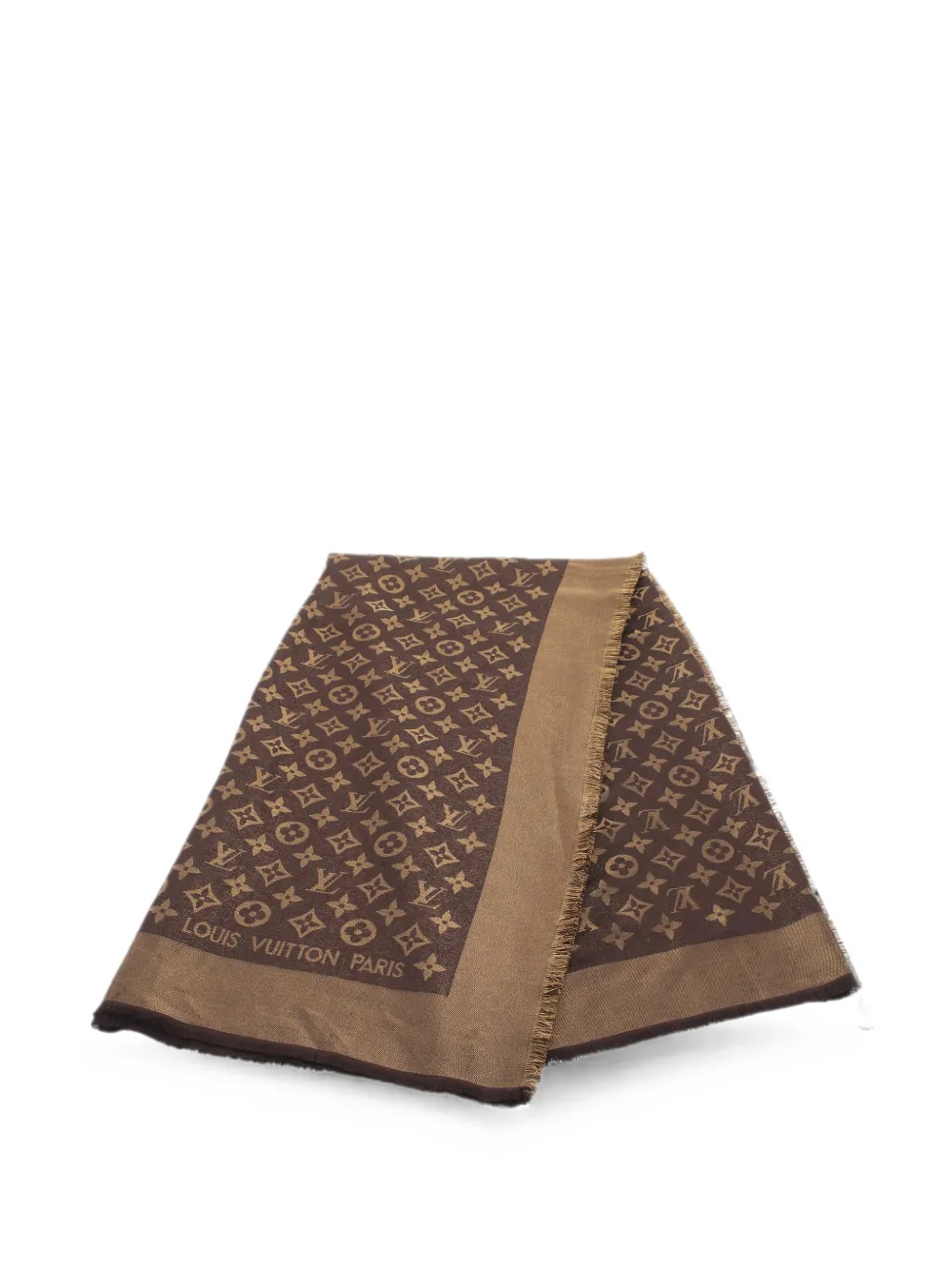 Louis Vuitton Pre-Owned 2010s Monogram fringed scarf - Marrone