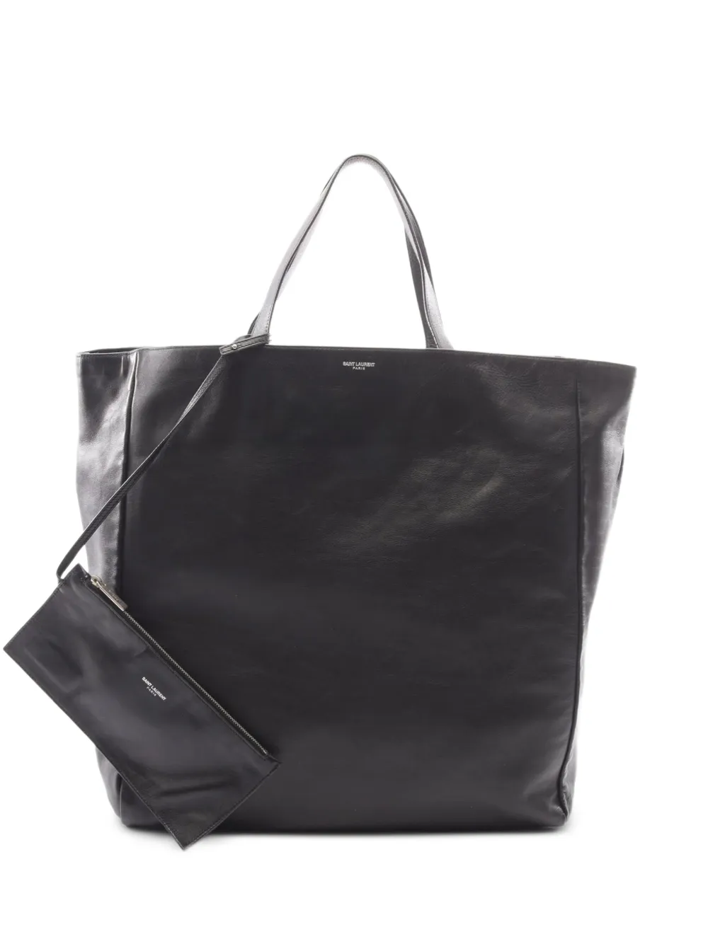 Saint Laurent Pre-Owned 2000s logo-print leather tote bag - Nero