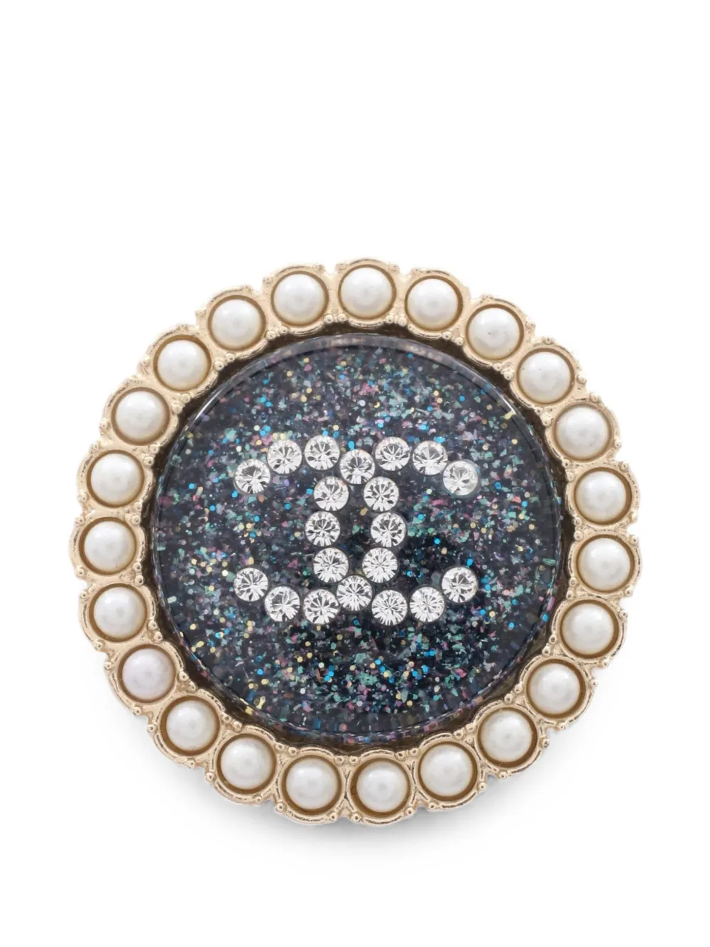 CHANEL Pre-Owned 2019 CC logo-detail rhinestone brooch - Oro