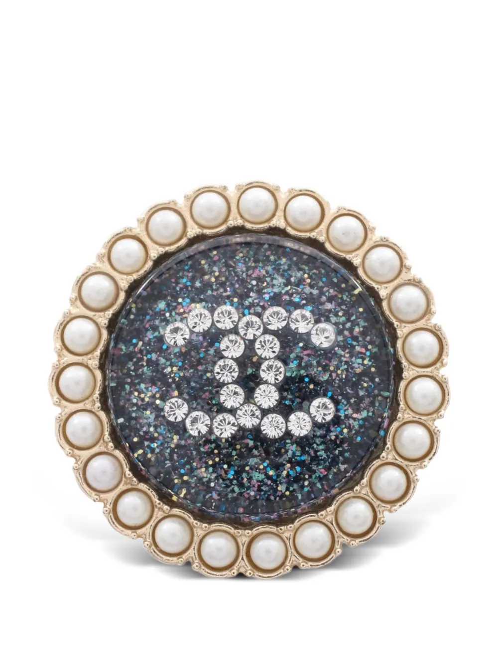 CHANEL Pre-Owned 2019 CC logo-detail rhinestone brooch - Oro