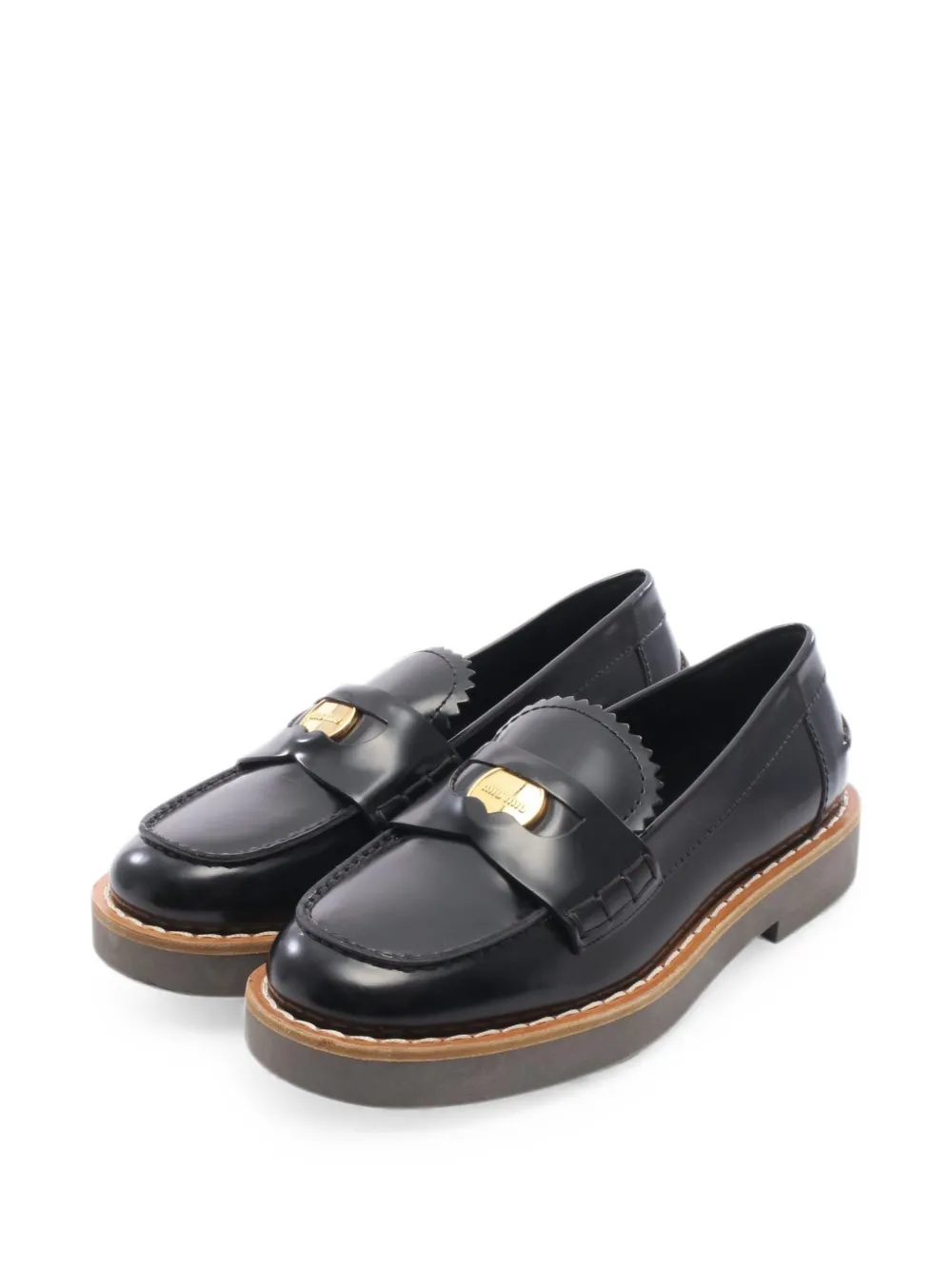 Miu Miu Pre-Owned 2010s Coin penny loafers - Schwarz