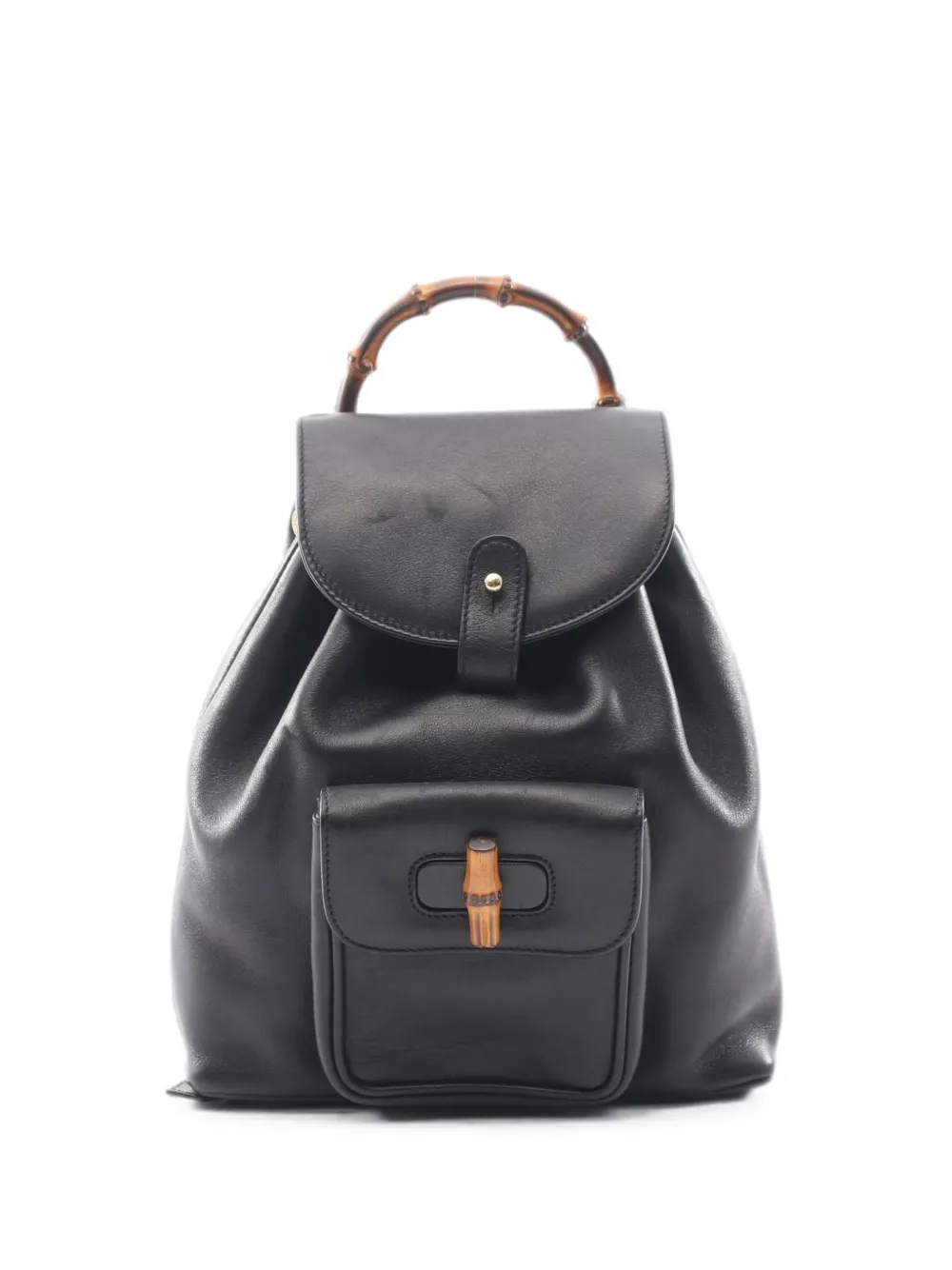 Gucci Pre-Owned 2000s Bamboo leather backpack - Nero