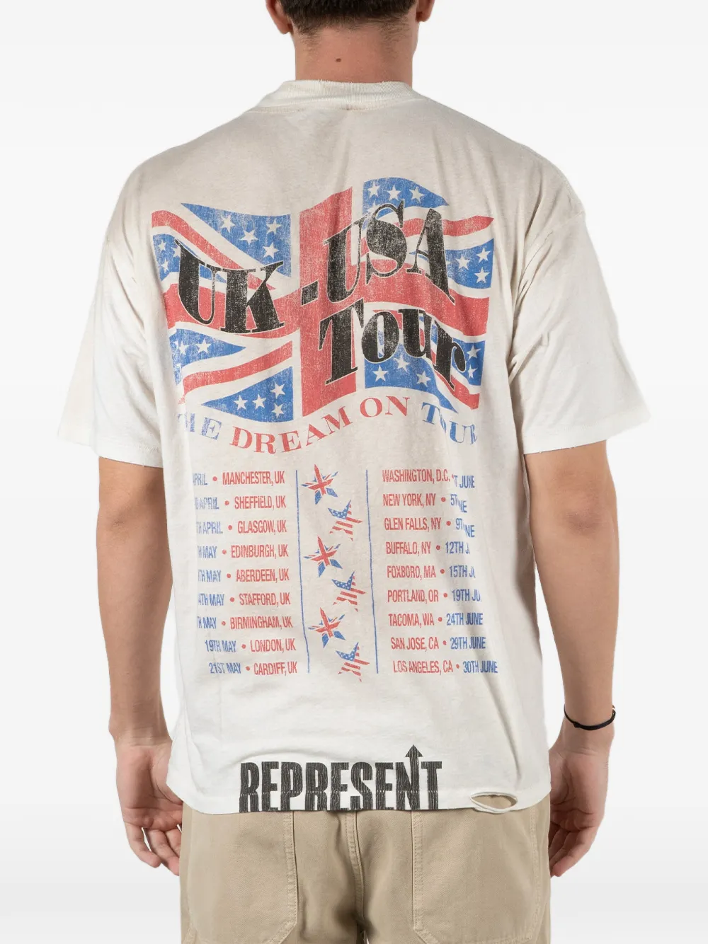 Represent Dream on Tour T-shirt met grafische print Beige
