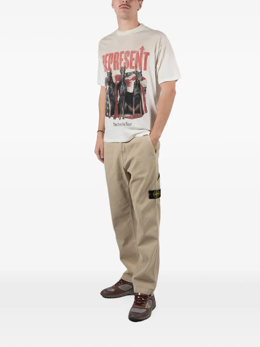 Represent Dream on Tour T-shirt met grafische print Beige