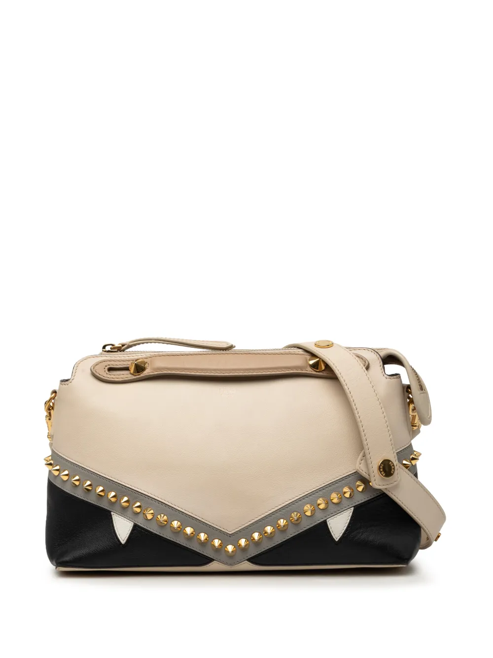 Fendi Pre-Owned 2010-2026 Medium Studded Leather Monster Eyes By The Way satchel - Toni neutri