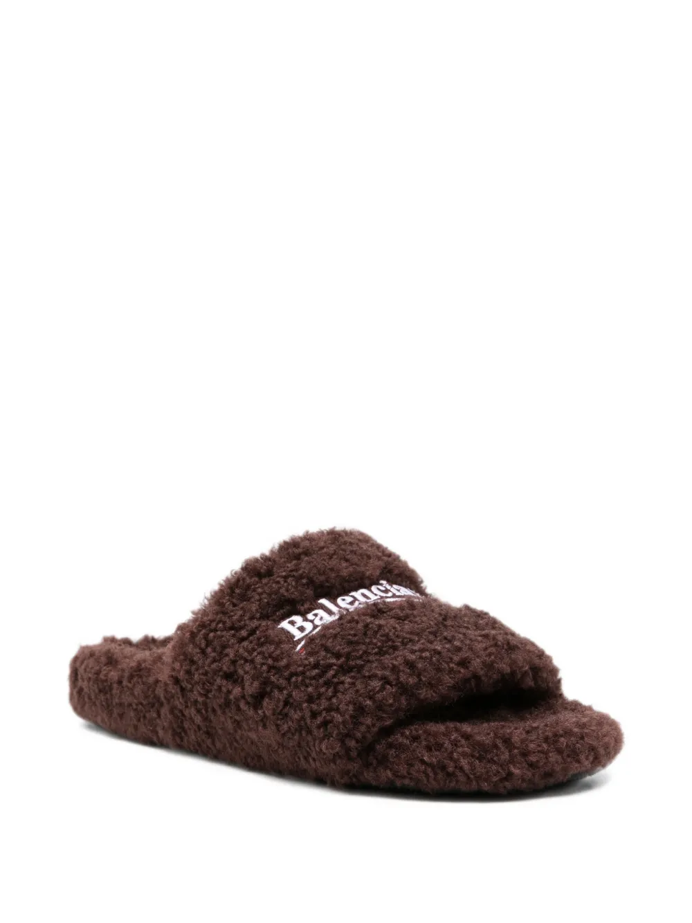 Balenciaga Furry Open slides Bruin