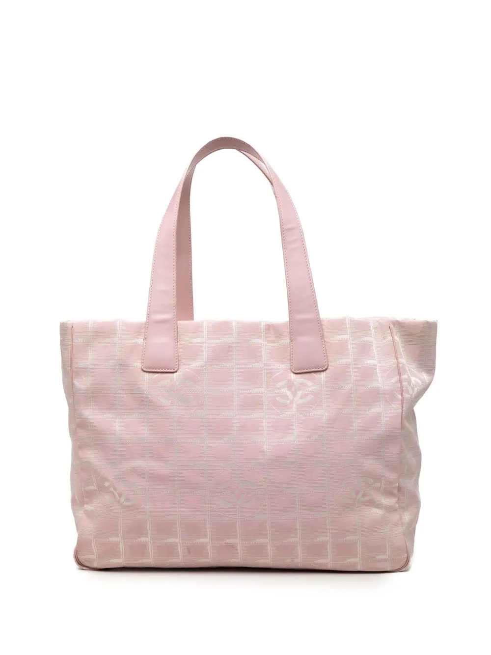 Pre-owned Chanel 2003-2004 New Travel Line Nylon Tote Bag In Pink