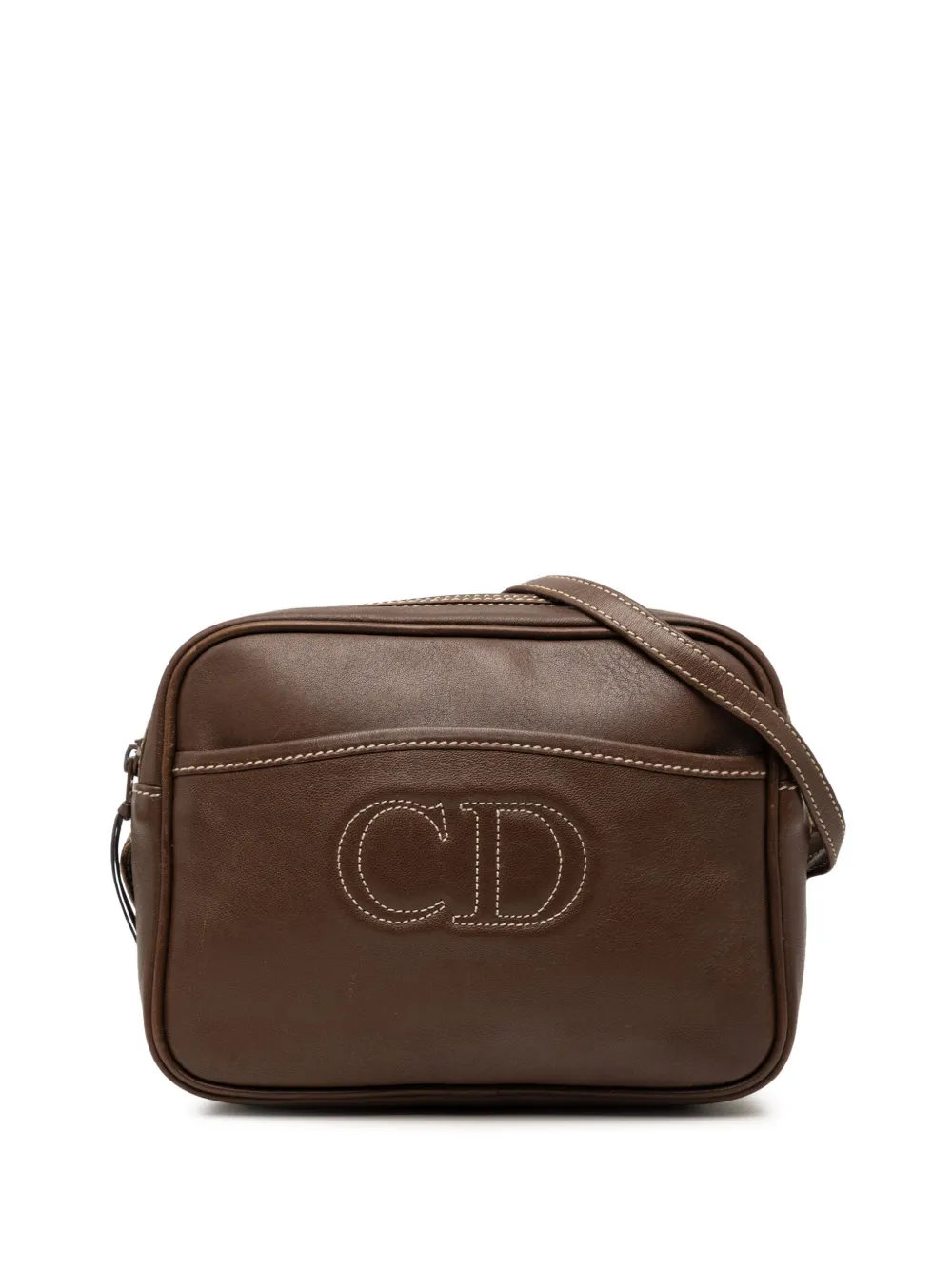 Christian Dior Pre-Owned 20th Century Leather Stitched CD Logo Camera Bag crossbody bag - Marrone