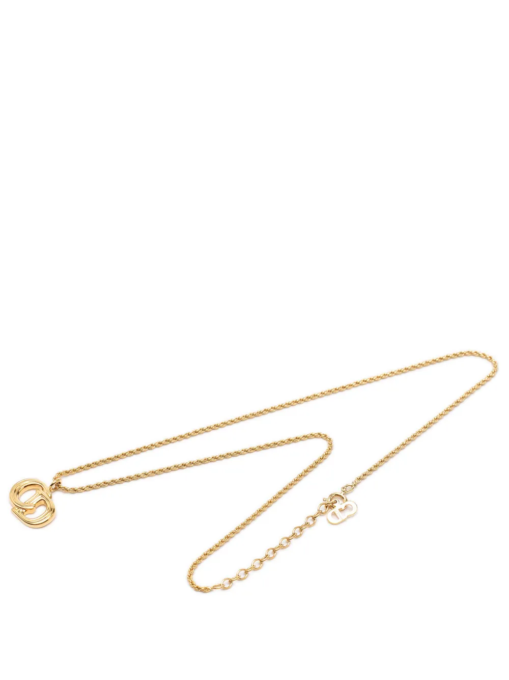 Christian Dior Pre-Owned 2000-2026 Gold Plated CD Logo Pendant Necklace costume necklace - Oro