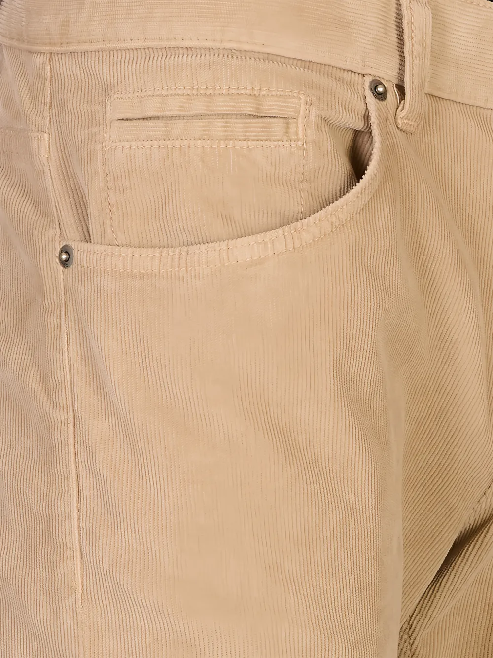 DONDUP Ribfluwelen broek met logoplakkaat Beige