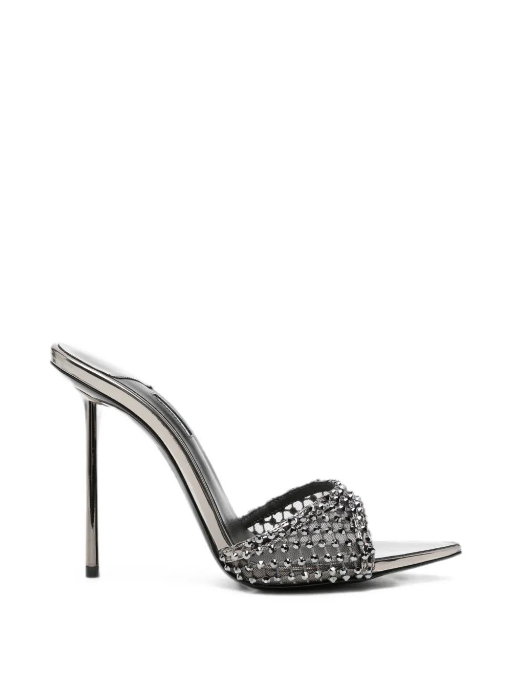 Le Silla Gilda crystal-embellished pointed-toe heeled sandals Zilver
