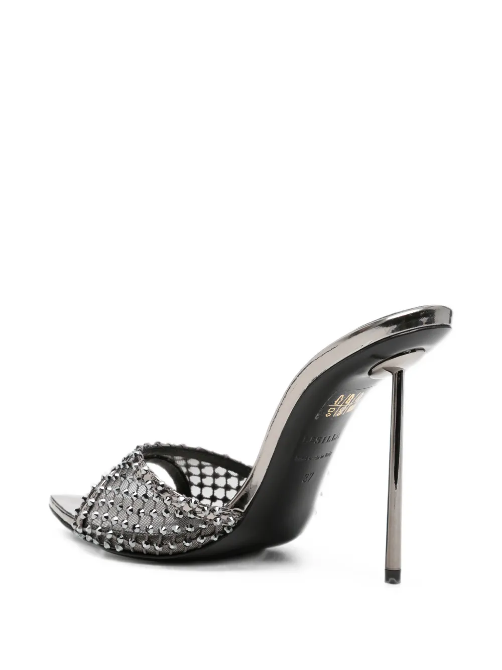 Le Silla Gilda crystal-embellished pointed-toe heeled sandals Zilver